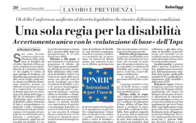 Accertamento unico della condizione di disabilità da parte dell’Inps